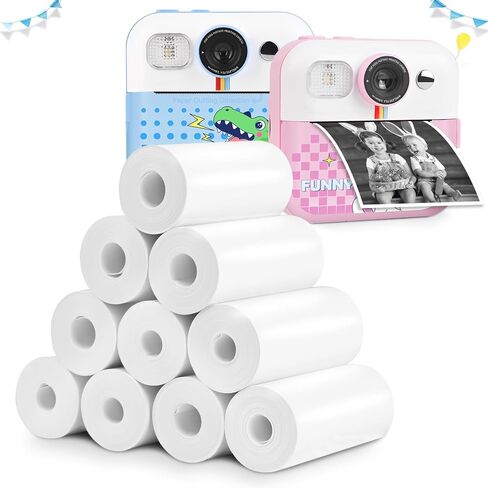 Thermal Paper, 10 Rolls Refill Print Paper for Kids Instant Print Camera, HD Photo Printing Paper Rolls for Most Kids Instant Camera, White in Saudi Arabia