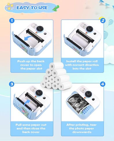 Thermal Paper, 10 Rolls Refill Print Paper for Kids Instant Print Camera, HD Photo Printing Paper Rolls for Most Kids Instant Camera, White in Saudi Arabia