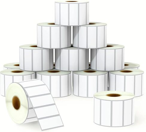 BETCKEY - 2.5" x 1" (64 mm x 25 mm) Multipurpose & Barcode Labels Compatible with Zebra & Rollo Label Printer,Premium Adhesive & Perforated [2 Rolls, 2760 Labels] in Kuwait
