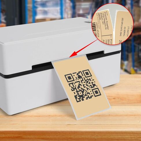 Khaki Thermal Labels 2 × 3 Inch Vinyl Self-Adhesive Fanfold Shipping Stickers Direct Waterproof Perforated Printer Decal for Businesses Warehouse Barcode 500 PCS in Saudi Arabia