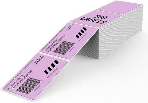 Khaki Thermal Labels 2 × 3 Inch Vinyl Self-Adhesive Fanfold Shipping Stickers Direct Waterproof Perforated Printer Decal for Businesses Warehouse Barcode 500 PCS in Saudi Arabia