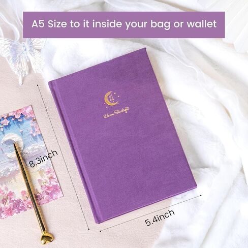CAGIE Lined Journal Notebook for Women Girls, A5 Hardcover Linen Journals For Writing 256 Pages, Aesthetic Womens Diary, Gifts 8.3'' x 5.7'' Purple in Saudi Arabia