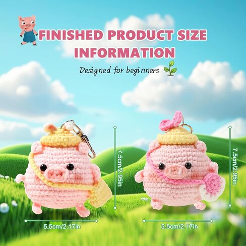 Crochet Kit for Beginners - 2 PCS Fidget Hedgehog with Beads Knitting Kit, Adult Beginner Crochet Kit, Beginner Crochet kit for Kids with Step-by-Step Video Tutorial(Light Brown + Pink) in Saudi Arabia