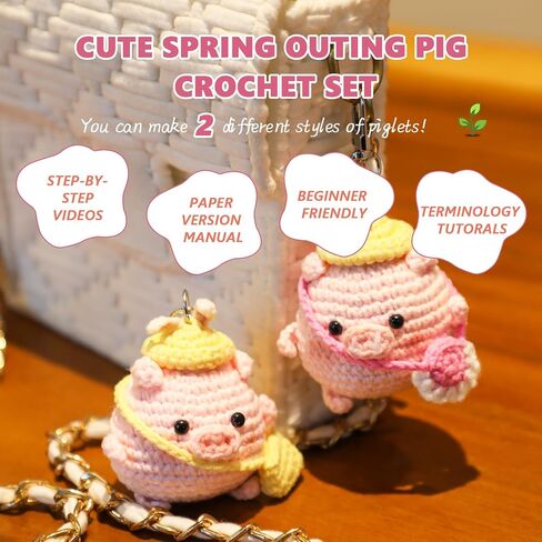 Crochet Kit for Beginners - 2 PCS Fidget Hedgehog with Beads Knitting Kit, Adult Beginner Crochet Kit, Beginner Crochet kit for Kids with Step-by-Step Video Tutorial(Light Brown + Pink) in Saudi Arabia