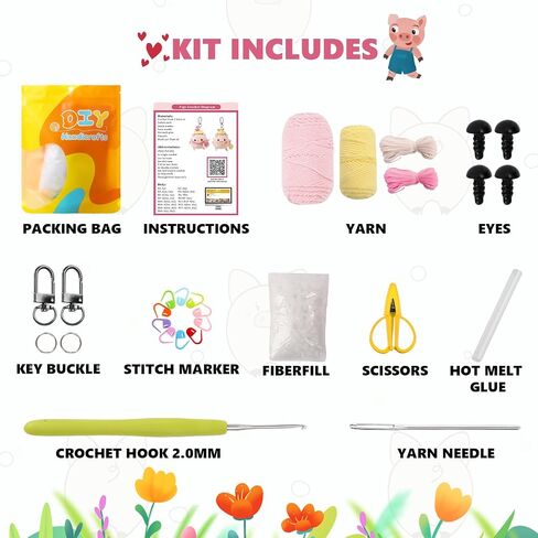 Crochet Kit for Beginners - 2 PCS Fidget Hedgehog with Beads Knitting Kit, Adult Beginner Crochet Kit, Beginner Crochet kit for Kids with Step-by-Step Video Tutorial(Light Brown + Pink) in Saudi Arabia