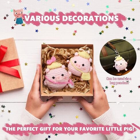 Crochet Kit for Beginners - 2 PCS Fidget Hedgehog with Beads Knitting Kit, Adult Beginner Crochet Kit, Beginner Crochet kit for Kids with Step-by-Step Video Tutorial(Light Brown + Pink) in Saudi Arabia