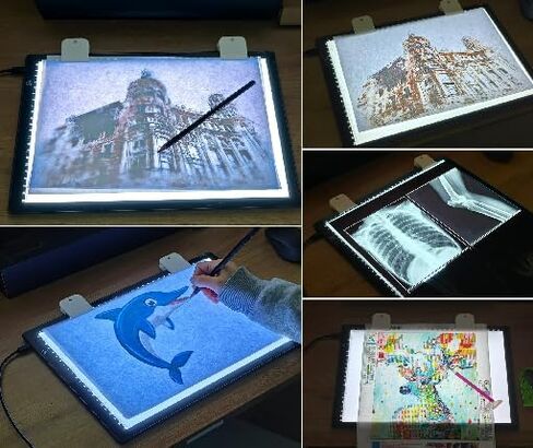 ELICE A4 LED Tracing Light Box مع 4 مقاطع ، لوحة ضوء فن الماس الرقيقة ، وسادة الضوء الساطع ، وضوء من أجل التتبع والرسم ، طاولة ضوء Artcraft لأعشاب الأعشاب الضارة ، الطلاء الماسي ، رسم in Kuwait