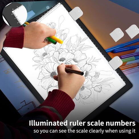 ELICE A4 LED Tracing Light Box مع 4 مقاطع ، لوحة ضوء فن الماس الرقيقة ، وسادة الضوء الساطع ، وضوء من أجل التتبع والرسم ، طاولة ضوء Artcraft لأعشاب الأعشاب الضارة ، الطلاء الماسي ، رسم in Kuwait