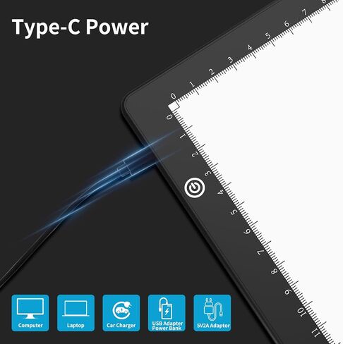 ELICE A4 LED Tracing Light Box مع 4 مقاطع ، لوحة ضوء فن الماس الرقيقة ، وسادة الضوء الساطع ، وضوء من أجل التتبع والرسم ، طاولة ضوء Artcraft لأعشاب الأعشاب الضارة ، الطلاء الماسي ، رسم in Kuwait