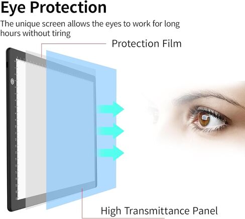 ELICE A4 LED Tracing Light Box مع 4 مقاطع ، لوحة ضوء فن الماس الرقيقة ، وسادة الضوء الساطع ، وضوء من أجل التتبع والرسم ، طاولة ضوء Artcraft لأعشاب الأعشاب الضارة ، الطلاء الماسي ، رسم in Kuwait