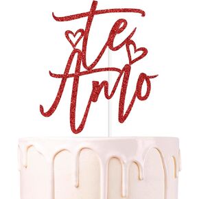Red Glitter Te Amo Cake Topper ، عيد الحب السعيد/Be Mine ، عيد الحب الذكرى السنوية للذكرى السنوية in Kuwait