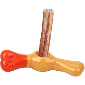 Bully Stick Holder for Dogs, Heavy Duty Chew Stick Holder, Prevents Choking, BPA-Free, Adjustable Fit for Middle Dogs Over 20 lbs, Suitable for Various Bully Sticks and Chews