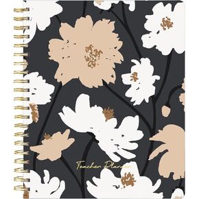 Cabbrix Planner غير مؤرخ - مخطط أكاديمي Daily Weekly و Deson Scalner مع غطاء Frosted Hard Cover 8.5 "× 11" (غطاء قابل للتبديل) ، زهرة