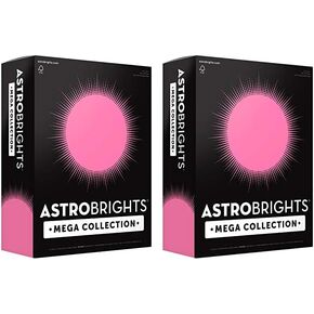 Astrobrights Mega Collection, Colored Paper, Neon Pink, 625 Sheets, 24 lb/89 gsm, 8.5" x 11 - MORE SHEETS! (91673)