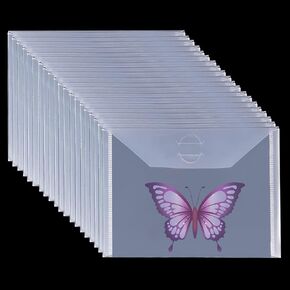 20pcs Clear Stamp and Die Storage Bag, 15x20cm/6x8inch Stencil Storage Pockets Resealable Plastic Bags for Die Cuts Stencil Album Stamp Scrapbooking