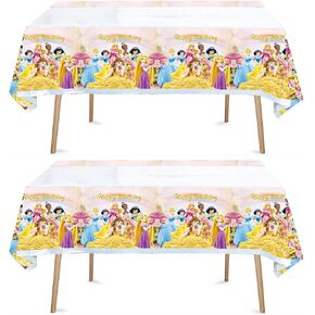 2pcs Princess Tablecloth Table Cover, for Princess Theme Birthday Party Supplies Decorations (70" x 42") (2pcs)