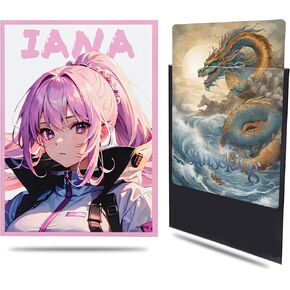 Colorful Dragon Printed Standard Trading Card Sleeves, 64pcs Perfect Fit Standard TCG Cards Protectors Case (Orange) in Kuwait