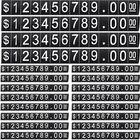 Vicenpal Price Tag Cube, 100 Sets - Adjustable Price Tag Display Stand, Plastic, Black & White, Small, for Retail Shop, Jewelry Display