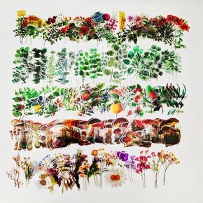 200PCS Flower Eucalyptus Plant Stickers Set PET Transparent Decorative Decals Scrapbooking Stickers for DIY Crafts Album Bullet Journal Planner Water Bottles Phone Cases Laptops