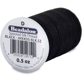 Beadalon Silk Thread, Size B /.008 in, White, 0.5 oz, 1170 ft
