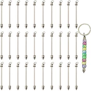 30 Pcs Beadable Keychain Bars Blanks Keychain - Making Supplies for DIY Crafts Jewelry Making Keychain Bars Accessories for Keychain Making Supplies Jewelry Making Gift