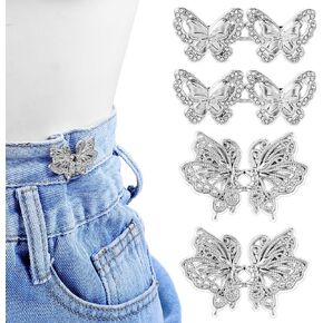 6 Sets Pant Waist Tightener Adjustable Waist Buckle Sets No Sew and No Tools Detachable Jean Buttons Pins Waistband Tightener for Loose Jeans Pants Skirts Sleeves