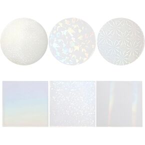 DIY Silicone Resin Molds(6 Pcs), Epoxy Crystal Casting Molds, Round and Square Holographic Patterns, Perfect for Coasters, Jewelry, and Craft Projects