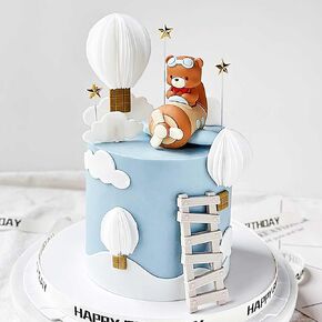 LaVenty Airplane Cake Topper Airplane Cake Decorations Plane Cake Topper for Time Flies 1st Birthday Decorations Airplane Birthday Baby Shower Decorations