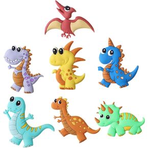 7 PCS Dinosaur Cake Decorations for Boys Births Birthday Party Supplies ، Face Dino Birthday Cake Toppers ، Fwan Dinosaur Sime Decor