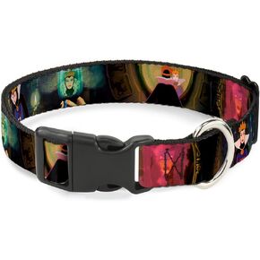 Buckle-Down Snow White Evil Queen Poses Plastic Clip Collar, Small/9-15"