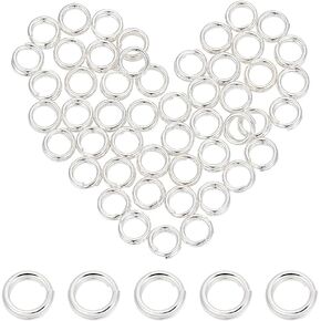 BENECREAT 30Pcs 4mm 925 Sterling Silver Jump Rings, 22 Gauge Double Loop Split Jump Rings, Small Key Ring Connector for Bracelets, Necklaces, Pendants Making, Jewelry Accessories