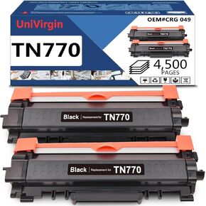 TN770 TN-770 Toner Cartridge Replacement for Brother TN770 TN-770 High Yield Black Toner Cartridge with IC CHIP fits for Brother HL-L2370DW HL-L2370DWXL MFC-L2750DW MFC-L2750DWXL 4,500 Pages 2 Pack