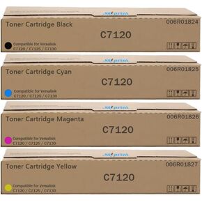 Versalink C7125 C7120 C7130 High Capacity Toner Cartridge Black Cyan Magenta Yellow Replacement for Xerox Versalink C7120 C7125 C7130 Printer BK:31,500 Pages,CYM:18,600 Pages