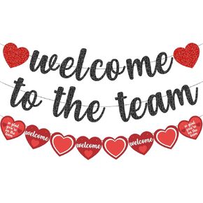 Welcome to The Team Banner, Gold Glitter New Employee Member Welcome Banner, Newcomers Staff Welcome Banner, Welcome Onboard Office Party Decorations Supplies