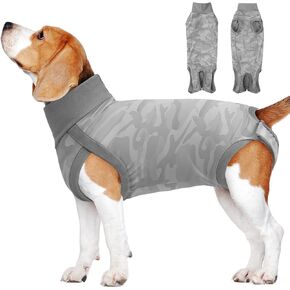KOESON Recovery Suit for Dogs After Surgery, High Neck Dog Surgery Recovery Shirt for Female and Male Dogs, Dog Recovery Suit with Inner Pocket to Put Dog Diaper
