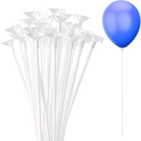 PP OPOUNT 35 Pieces Balloon Sticks, 12.6 inches Plastic Balloons Sticks, Balloon Holders for Anniversary, Wedding, Birthday, Party Decoration, Balloon Sticks with Base (Upgraded Version)