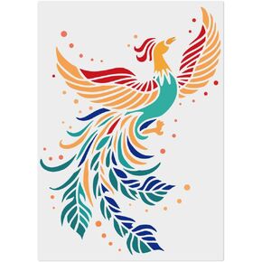 FINGERINSPIRE Phoenix Stencils 11.7x8.3 inch Firebird Painting Stencil Flying Phoenix Stencil Mythical Phoenix Reusable Drawing Template for Painting on Wood, Floor, Wall, Fabric