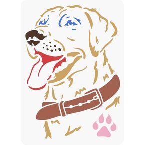 FINGERINSPIRE Labrador Dog Stencil 11.7x8.3 inch Labrador Retriever Dog Stencils for Painting Reusable Labrador Face Stencil for Painting on Wood Tile Paper Fabric Floor Wall