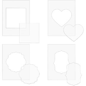 BENECREAT 4 Styles Rectangle Frame Acrylic Embossing Folders, 5.9x4.5inch Clear Embossing Diffuser Set for Card Making Scrapbooking and Other Paper Crafts, 3mm Thick