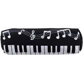 Black Square Single Layer Music Notes Piano Keyboard Pencil Case
