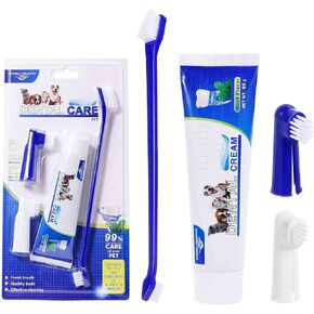 Best Dog Toothbrush & Toothpaste Kit for French Bulldog and Other Companion Dogs Dogs - Natural Ingredients Reduce Plaque, Whiten Teeth, Freshen Breath