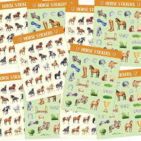 Horse Stickers for Kids 306Pcs 12 Sheets Horse Stickers Birthday Party Supply Classroom Reward Gifts
