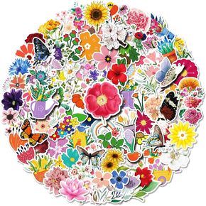 100 pcs Decals Flower Stickers for Adults Women Teen Girls Kids