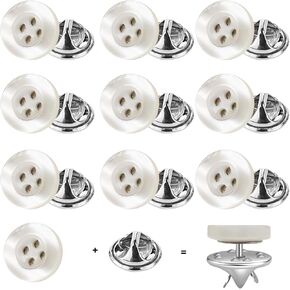 ZLMCUJE 10 Set 11.5mm/0.45" No Sewing Black Shirt Buttons 4-Hole Resin Cover up Buttons Detachable Reusable Multi-Purpose for Clothes
