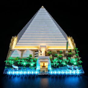 YEABRICKS LED Light Kit for Lego - Architecture Great Pyramid of Giza Building Blocks Model, LED Light Set Compatible with 21058(Lego Set NOT Included)