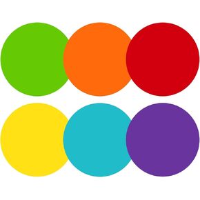 STARLIBOO 6" Round Large Colored Moving Stickers Labels, Dots Circles Stickers for School, Home, Office, Business- 6 Colors -30 Packs