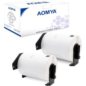 Aomya 3 Pack DK-1247 Compatible Die-Cut Wide Format Shipping Mailing Postage Address Labels Paper Roll 4.07" x 6.4" (103mm×164mm) White Labels with 3 Reusable Cartridges use for QL-1100 QL-1110NWB (3)