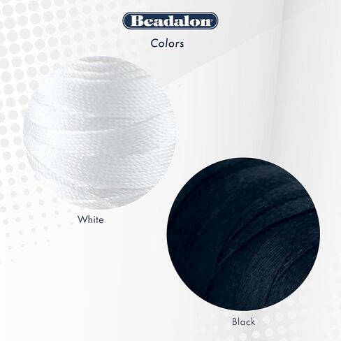 خيط حرير Beadalon ، الحجم B /.008 في ، أبيض ، 0.5 أوقية ، 1170 قدم in Kuwait