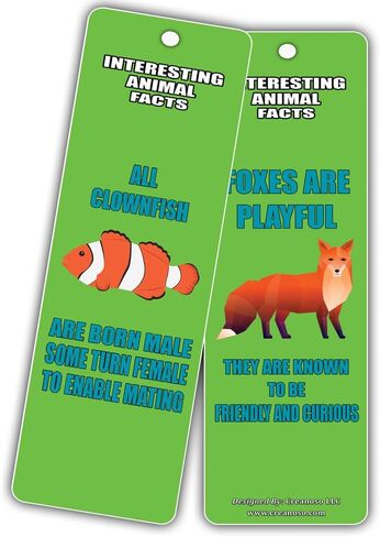 CREANOSO PET FUN FUN FACTS Learning Borkmark Cards (12 pack)-مجموعة جودة متميزة-الكلب ، الهامستر ، الإغوانا ، خنزير غينيا ، أرنب ، حقائق القط للأطفال-مكافآت المعلمين وحوافز الفصول الدراسية in Kuwait
