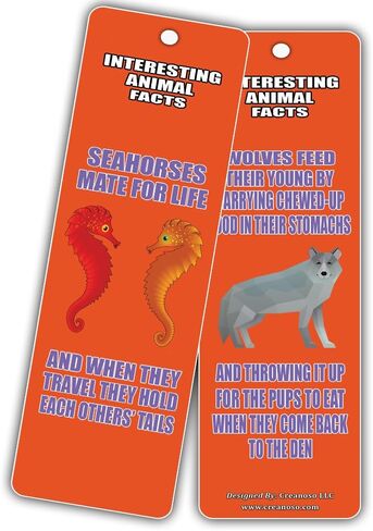 CREANOSO PET FUN FUN FACTS Learning Borkmark Cards (12 pack)-مجموعة جودة متميزة-الكلب ، الهامستر ، الإغوانا ، خنزير غينيا ، أرنب ، حقائق القط للأطفال-مكافآت المعلمين وحوافز الفصول الدراسية in Kuwait